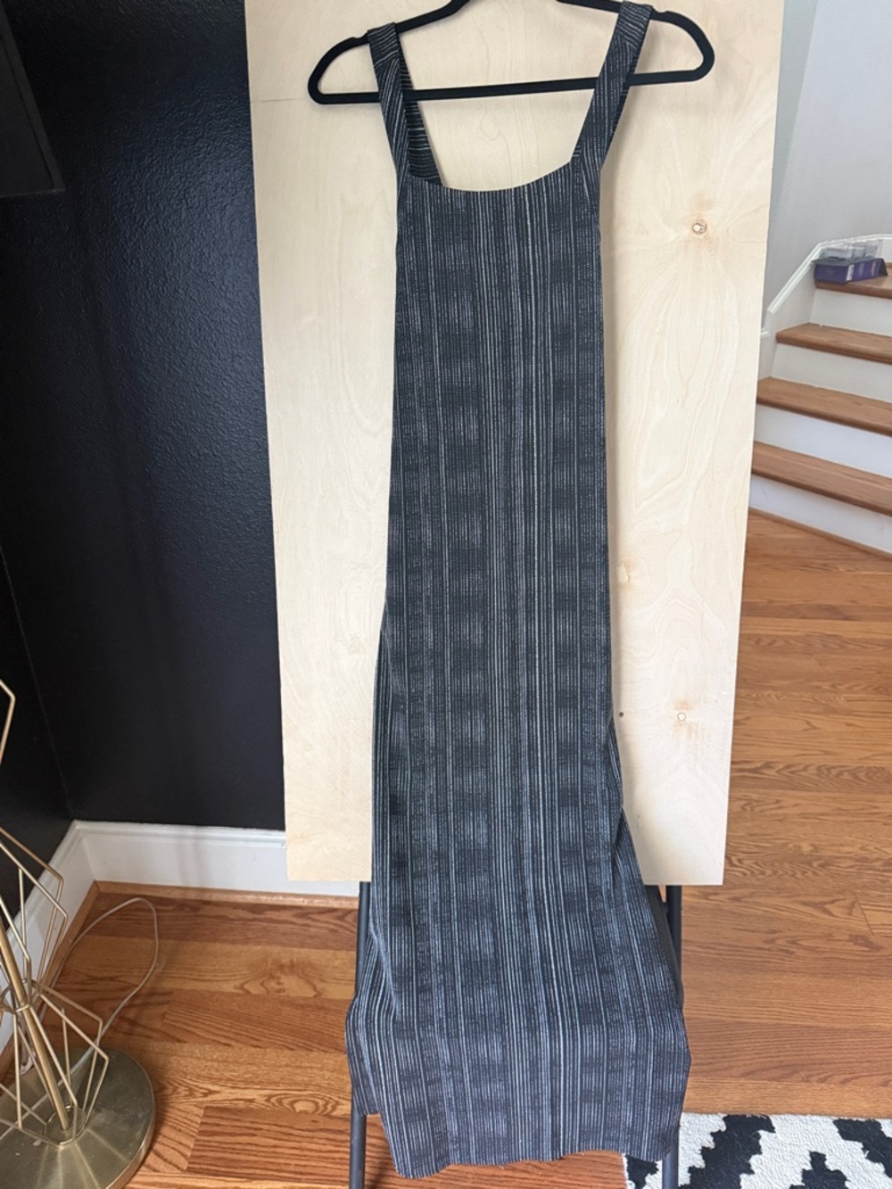 Athleta Charcoal Pinstripe Maxi Dress